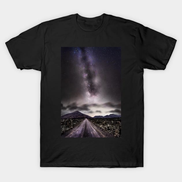 Milky Way rising over Lanzarote Volcano T-Shirt by TonyNorth